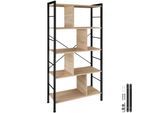 tectake® Regal, Industrial Style, mit 4 Ebenen und 8 Fächern, inklusive Kippschutz, 75,5 x 30 x 155 cm