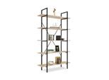 tectake® Regal, Industrial Style, mit 5 Ebenen, inklusive Kippschutz, 106 x 34,5 x 179,5 cm