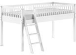 Spielbett HOME AFFAIRE, weiß (buche massiv weiß), B:135,5cm H:114cm L:207,5cm, Betten, aus massiver Eiche geölt, LF 90x2000cm, RR, Leiter u. Absturzschutz