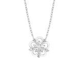 Kette mit Anhänger AMOR "Blume", silber (silber, 925), Halsketten, Damen, Silber 925 (Sterlingsilber), L: 45 B: 1mm, mit Zirkonia (synth.), B:1mm