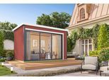 Gartenhaus NORDIC HOLZ "AUSTIN 3", rot (schwedenrot), Fußboden im Gartenhaus, ohne Dacheindeckung, Massivholz, Gartenhäuser, Gartenhaus