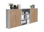 Aktenschrank Office Edition Sw Set 9 Grau/Eichefarben