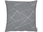 Dekokissen APELT "Vio" Gr. 1, grau (grau, gemustert), B:45cm H:5cm L:45cm, Leinen, Polyester, Dekokissen_Sitzkissen_Kissenhüllen, Kissenhülle mit Füllung, 1 Stück