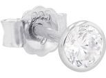 Single-Ohrstecker AMOR "9146116", silber (silberfarben, kristallweiß, kristallweiß), Ohrringe, Damen, 3mm, Silber 925 (Sterlingsilber), Made in Germany - mit Zirkonia (synth.)