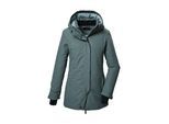 Parka KILLTEC "KOW 93 WMN PKR", Damen, Gr. 50, blau (graublau), Obermaterial: 100% Polyester;Futter: 100% Polyamid;Füllung: 100% Polyester, Jacken Parka, Wasser- und winddichter Damenparka, atmungsaktiv, recyceltes Material