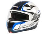 Motorradhelm NERVE "NH5008" Gr. XXL, schwarz (weiß, blau, schwarz), Helme, XXL Kopfumfang: 63cm - 63cm