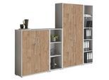 Aktenschrank Office Edition Sw Set 4 Grau/Eichefarben
