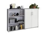 Aktenschrank Office Edition Sw Set 1 niedrig Grau/Weiß