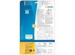 Folienetiketten HERMA 8016, permanenthaftend, selbstklebend, bedruckbar, No-Label-Effekt, B 45,7 x H 21,2 mm, Folie, transparent, 1200 Stück/25 Blatt