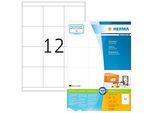 Universaletiketten HERMA 4617, permanenthaftend, selbstklebend, bedruckbar, B 70 x H 67,7 mm, FSC®-Papier, weiss, 2400 Stück/200 Blatt
