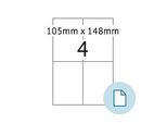 Blattetiketten HERMA 8404, permanenthaftend, bedruckbar, B 105 x H 148 mm, Papier, weiss, 2000 Stück/500 Blatt