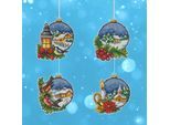 Stramin-Aufhänger "Weihnachtskugeln", 4er-Set