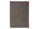 Wollteppich CARPETFINE "Gabbeh Lola Uni", grau, B:120cm H:14mm L:170cm, Wolle, Teppiche, mit natürlichem Pflanzenmaterial von Hand gewebt, auch in Rund