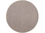 Wollteppich CARPETFINE "Gabbeh Lola Uni", grau (hellgrau), H:14mm Ø:80cm, Wolle, Teppiche, mit natürlichem Pflanzenmaterial von Hand gewebt, auch als Läufer