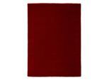 Wollteppich CARPETFINE "Gabbeh Lola Uni", rot, B:240cm H:14mm L:340cm, Wolle, Teppiche, mit natürlichem Pflanzenmaterial von Hand gewebt, auch in Rund