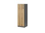 Aktenschrank mit Massivholzfront SOLIDLine ¦ grau ¦ Maße (cm): B: 40 H: 121,4 T: 40.0