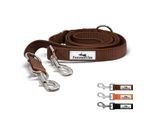 Freudentier Hundeleine 2m, gepolstert & verstellbar braun 2,5 cm