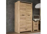 Mehrzweckschrank FORTE "Cayetano", braun (mauvella eiche, cabezone eiche), B:106,6cm H:197,9cm T:60,1cm, Dekorfolie, Holzwerkstoff, Schränke, Mehrzweckschrank, Büroschrank, Garderobenschrank