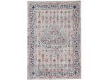 Teppich CARPETFINE "Noah_3", grau (hellgrau), B:80cm H:3mm L:150cm, Polypropylen (PP), Teppiche, Teppich, Orient Vintage Look, Wohnzimmer