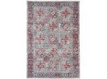 Teppich CARPETFINE "Mahal", grau (hellgrau), B:140cm H:3mm L:200cm, Polypropylen (PP), Teppiche, Teppich, Orient Vintage Look, Wohnzimer
