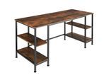 tectake® Computer-Schreibtisch, Industrial Style, 2 Seitenregale mit je 2 Ablagefächern, 137 x 55 x 75 cm