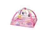 Kikkaboo Spielbogen, Krabbeldecke 2 in 1, Greiflinge, 18 Spielbälle, Bällebad pink
