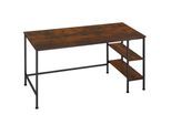 tectake® Schreibtisch, Industrial Style, Seitenregal mit 2 Ablagefächern rechts oder links, 140 x 60 x 76,5 cm
