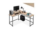 tectake® Schreibtisch, Industrial Style, mit verschiebbarem Monitoraufsatz, 140 x 130 x 76,5 cm