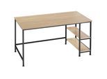 tectake® Computer-Schreibtisch, Industrial Style, Seitenregal mit 2 Ablagefächern, 120 x 60 x 75,5 cm