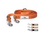 Freudentier Hundeleine 2m, gepolstert & verstellbar orange 2,5 cm