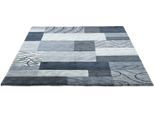 Wollteppich THEKO "Royal Domas 4028", grau (anthrazit), B:170cm H:14mm L:240cm, Schurwolle, Teppiche, Kurzflor, reine Wolle, handgetuftet, modernes Patchwork Design