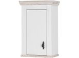 Hängeschrank HOME AFFAIRE "Florenz, Küchenhängeschrank in Pinie Weiß, Wandschrank", weiß (pinie weiß), B:55cm H:85cm T:34cm, Schränke, Hängeschrank, mit verschnörkeltem Metallgriff, im Landhausstil