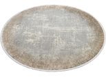 Teppich WK WOHNEN "BORDER", braun (cappuccino), H:8mm Ø:200cm, Polyacryl, Viskose, Teppiche, Teppich, hochwertiger Viskoseanteil, samtweiche Oberfläche mit 3 D Effekt