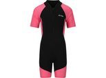 Sportanzug ZIGZAG "Neoprene", Jungen, Gr. 128, schwarz (schwarz, pink), 100% Polyester, mehrfarbig, Sportanzüge, im kurzärmligen Design aus Neopren