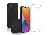 Hülle iPhone 15 Plus und 2 schutzfolien - Silikon - Schwarz