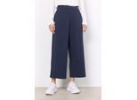 Schlupfhose SOYACONCEPT "SC-SIHAM 36", Damen, Gr. XS (34), N-Gr, blau (6910 navy), Milano Rib, Obermaterial: 95% Polyester, 5% Elasthan, unifarben, regular fit 7/8-Länge, Hosen Schlupfhose, Sommerhose, bequeme Culotte in 7/8 Länge und lässiger Passform