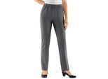 Jerseyhose CLASSIC BASICS, Damen, Gr. 24, Kurzgrößen, grau, 100% Polyester, unifarben, lang, Hosen Jerseyhose
