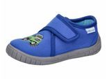 Hausschuh LICO "Hausschuh Cookie Boy", Mädchen, Gr. 24, blau, Synthetik, Schuhe Hausschuh