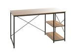 Schreibtisch HAKU, Rechteck, mit 2 zusätzlichen Ablageflächen, B 1200 x T 600 x H 740 mm, Metall/Holz, schwarz/dunkles Eiche-Dekor
