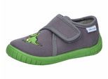 Hausschuh LICO "Hausschuh Cookie Boy", Mädchen, Gr. 24, grau, Synthetik, Schuhe Hausschuh