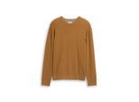 TOM TAILOR Herren Strickpullover aus Baumwolle, braun, Meliert, Gr. M