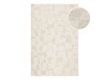 Teppich WECON HOME "Ocean State", beige (creme weiß), B:110cm H:10mm L:170cm, Schurwolle, Teppiche, Teppich, handgefertigt, gemustert, pflegeleicht, Wolle, Wohnzimmer, Esszimmer