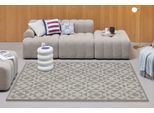 Teppich WECON HOME "Downtown", grau (taupe), B:200cm H:10mm L:290cm, Schurwolle, Teppiche, Teppich, handgefertigt, pflegeleicht, Fasermix, Wohnzimmer, Schlafzimmer