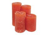 Rustikale Kerzen, orange, abgestuft, 4 Stück
