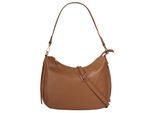 Umhängetasche CLUTY, Mädchen, Gr. B/H/T: 31cm x 24cm x 7cm onesize, braun (cognac), Leder, leicht glänzend, unifarben, Taschen Umhängetasche, echt Leder, Made in Italy