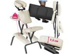 tectake® Massagestuhl, klappbar, gepolsterte Beinablagen, 80 x 50 x 105 cm