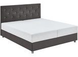 Boxbett "CELIA im hochwertiger Samtoptik", grau (anthrazit), B:162cm L:209cm, ATLANTIC HOME COLLECTION, Komplettbetten, mit Taschen-Federkernmatratze, Bettkasten und Strass-Steinen