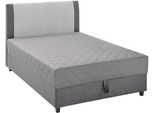 Boxbett "Borgholm", grau (anthrazit), B:141cm L:212cm, ATLANTIC HOME COLLECTION, Komplettbetten, mit Taschen-Federkernmatratze, Bettkasten und Absetzung im Kopteil