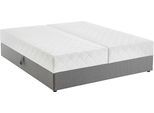 Boxbett "BELINA", grau (hellgrau), B:180cm L:200cm, 100% PES, ATLANTIC HOME COLLECTION, Komplettbetten, mit Taschenfederkernmatratze und geräumigem Bettkasten