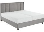 Boxbett "ARLA", grau (hellgrau), B:165cm L:213cm, ATLANTIC HOME COLLECTION, Komplettbetten, Boxspringbett, mit Taschen-Federkernmatratze und Bettkasten